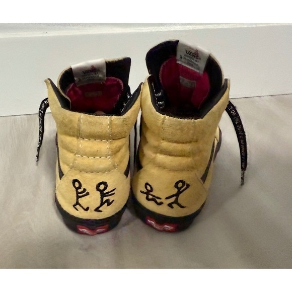 Vans Sk8 Hi Yellow Suede Mens Shoes Custom Artwork Bonita Applebum Size 8